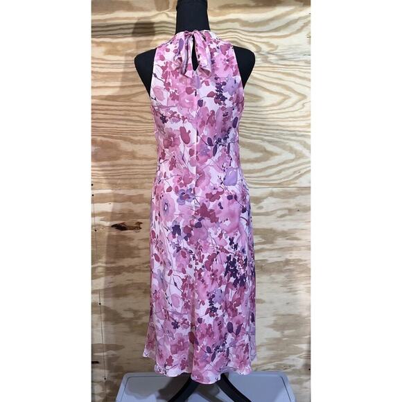 Vintage Ann Taylor Maxi Floral Dress Pink Size 8P Sheer Flowy Boho Feminine - Picture 2 of 16